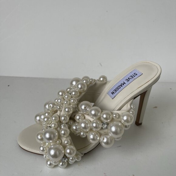 Steve Madden Duri Pearl-Embellished Slide Sandals – White – Size 6.5M – NWOB - Picture 10 of 10